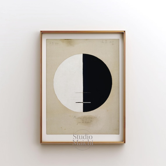 Hilma Af Klint Black White Circle Minimalist Abstract Art Print
