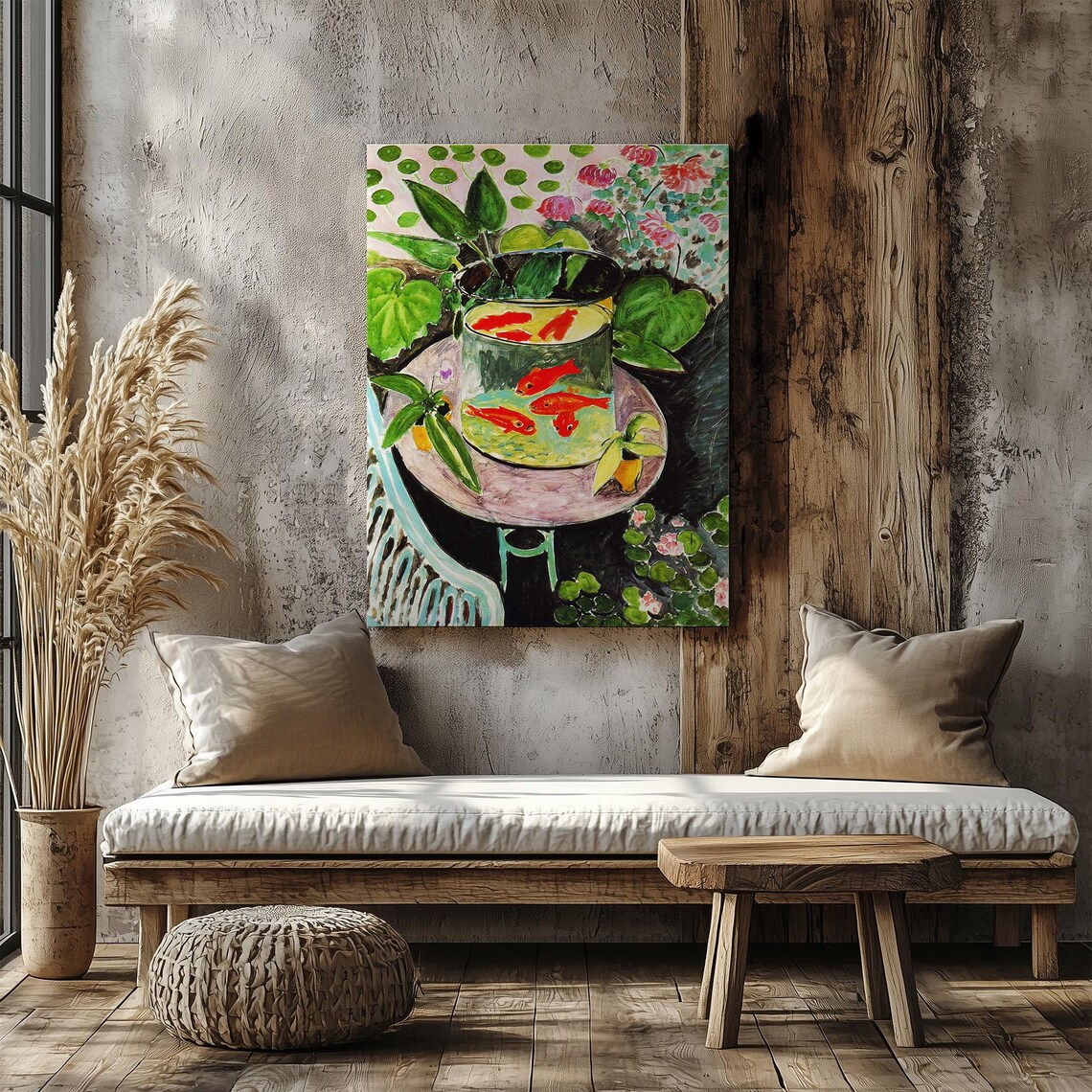 Matisse The Goldfish Red Fishbowl Colorful Fauvist Garden Wall Art - Image 3