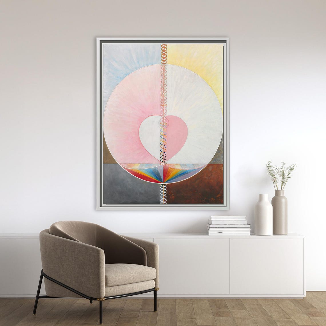 Hilma Af Klint Pastel Circle Heart Rainbow Abstract Art Print - Image 2