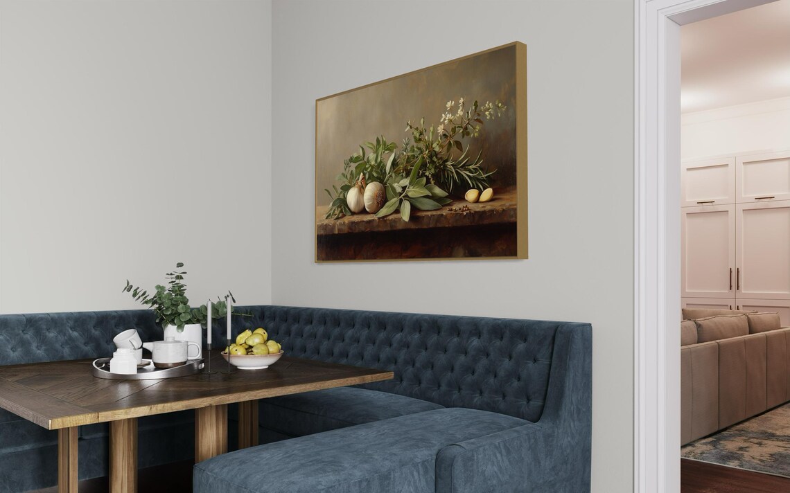 Rustic Herb Still Life, Rustic Kitchen Art Print - Image 2