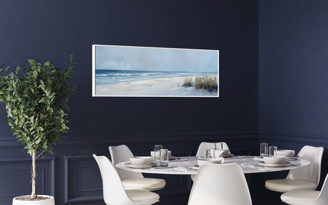 Seaside Repose Abstract Seascape, Beach House Art Print - Image 2
