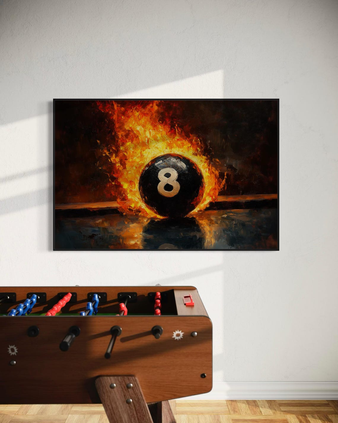 Flaming 8 Ball Billiards Fiery Pool Table Game Room Wall Art Poster - Image 4