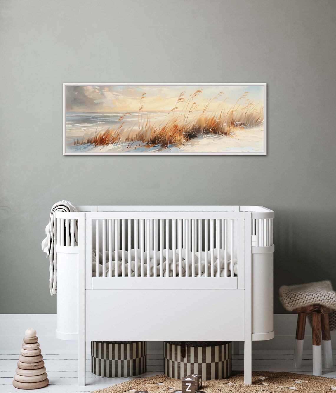 Seaside Sunrise Coastal Panorama, Beach House Art Print - Image 4