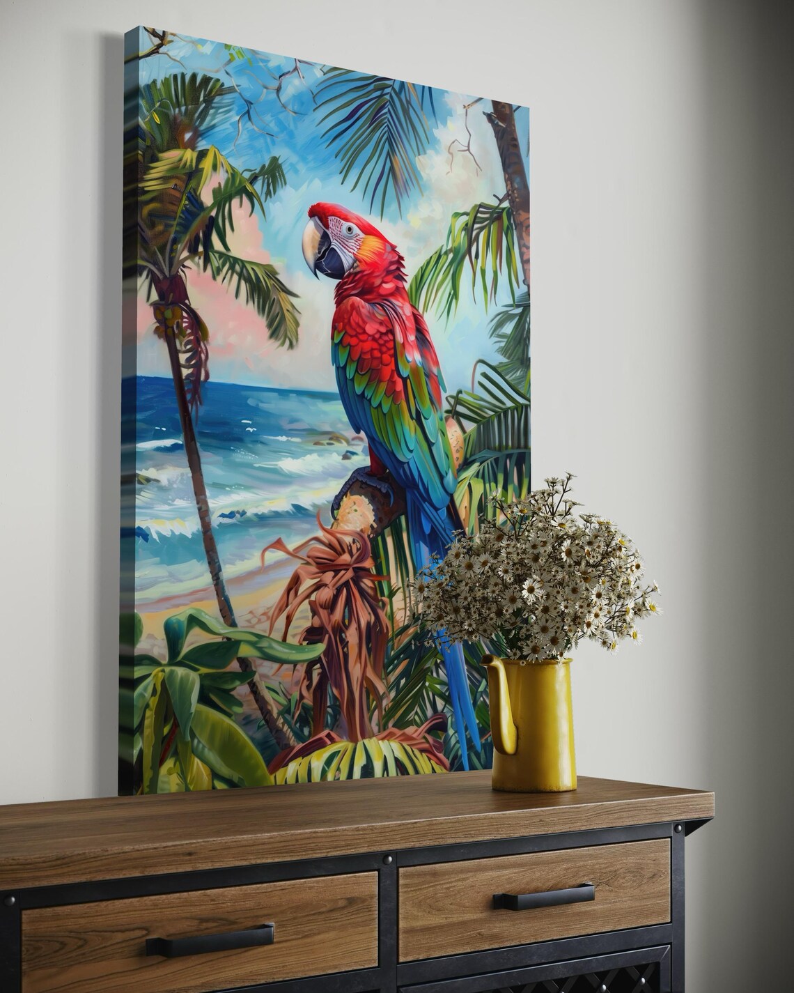 Parrot and Palm Tree Beachy Room Decor Art Print - Image 5