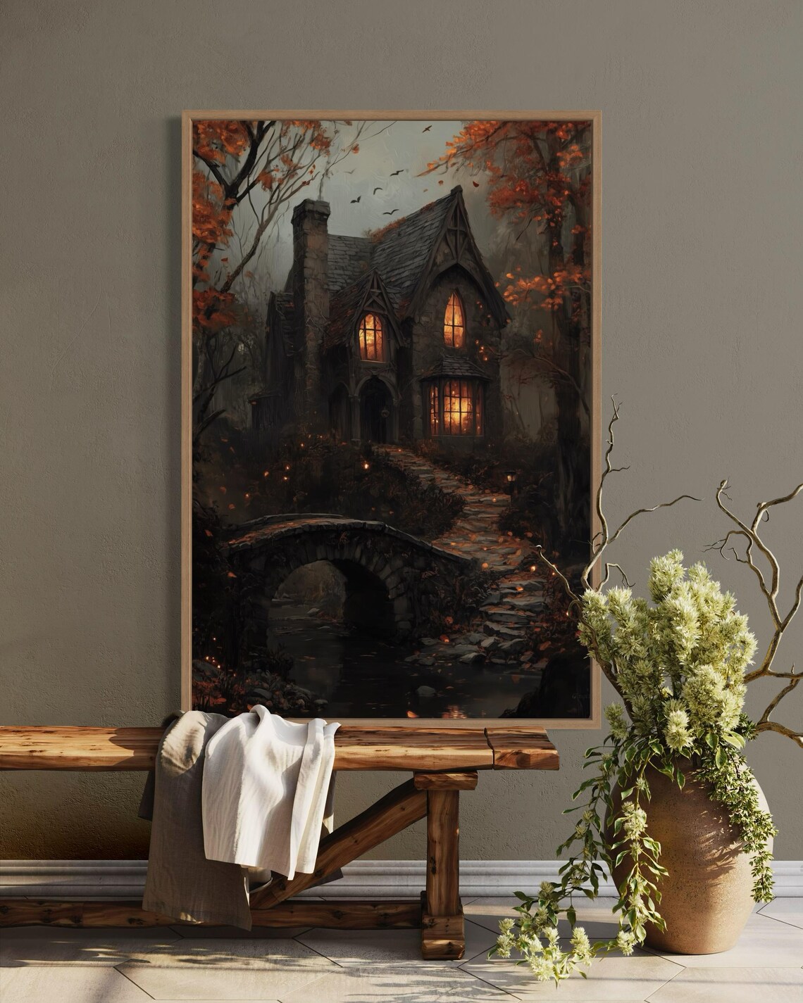 Mystical Haunted House Halloween Forest Art Print - Image 4