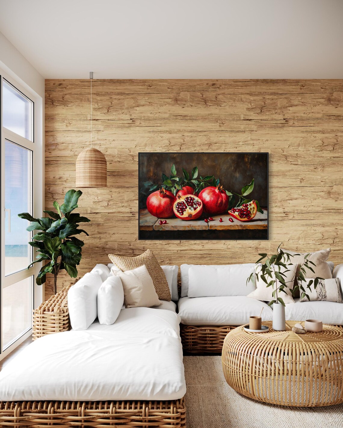 Rustic Pomegranate Art Print, Farmhouse Kitchen Decor - Image 4