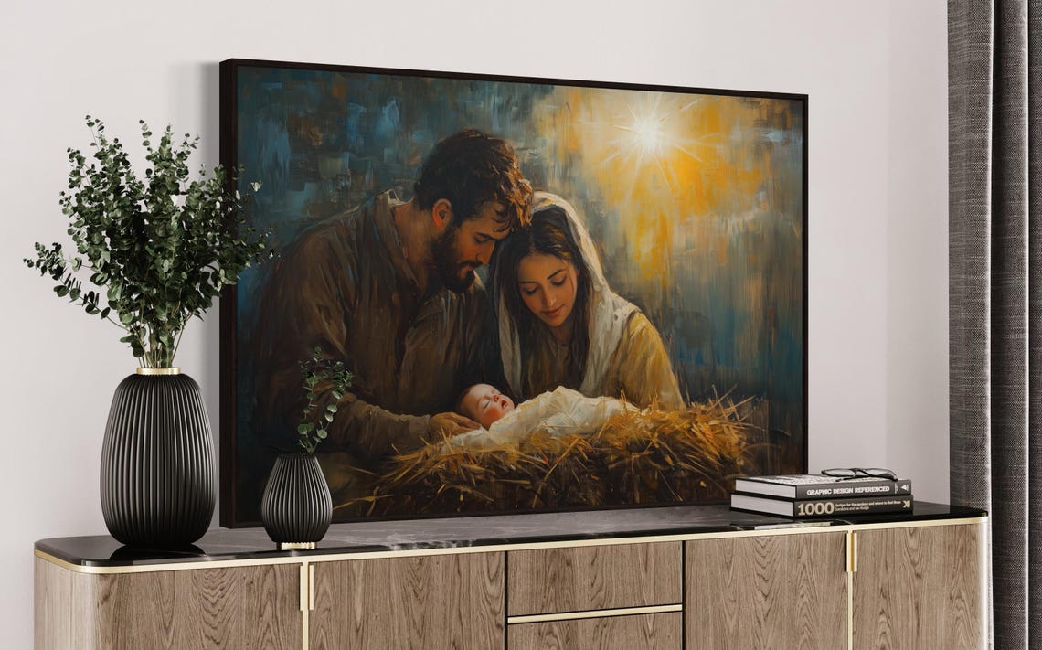 Christian Nativity Wall Art Holy Family With Mary Joseph And Baby Jesus Faith Inspired Print For Christmas Or Spiritual Homes - Image 3