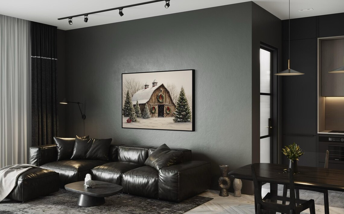 Rustic Christmas Barn Vintage Holiday Wall Art - Image 5