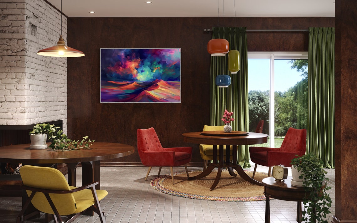 Vivid Dreamscape Psychedelic Of Colorful Clouds Abstract Mountain Art For Modern Home Decore And Expressionist Enthusiasts - Image 3