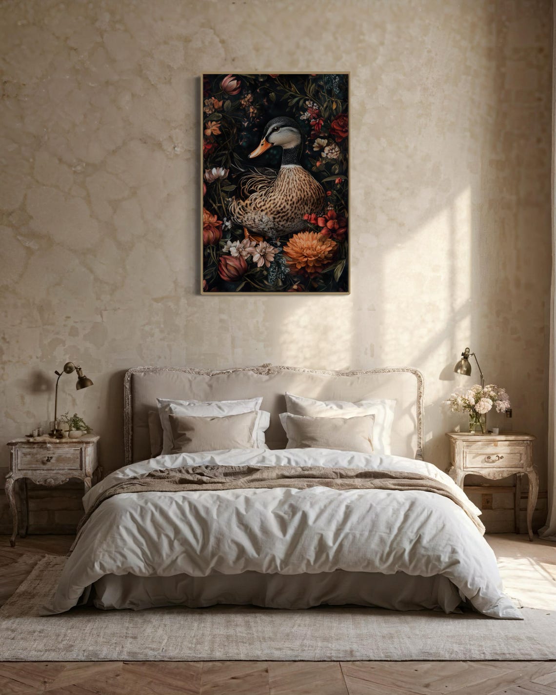 Wild Duck Dark Moody Floral Portrait Elegant Botanical Wall Art Poster - Image 2