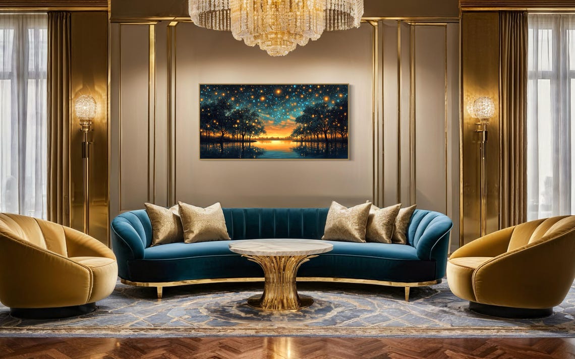 Dreamy Starry Night Lakeside Landscape Enchanted Twilight Print For Celestial Home Decor And Lake House Charm - Image 5