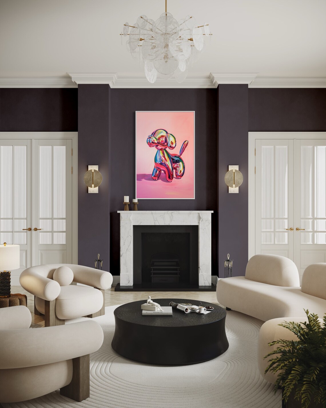 Balloon Dog Print, Pop Culture Pup in Blush Pink - Image 3