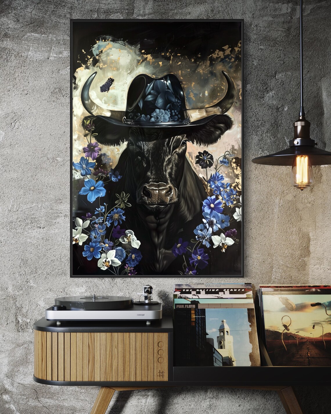 Whimsical Buffalo Dark Academia Art Print, Rustic - Image 5