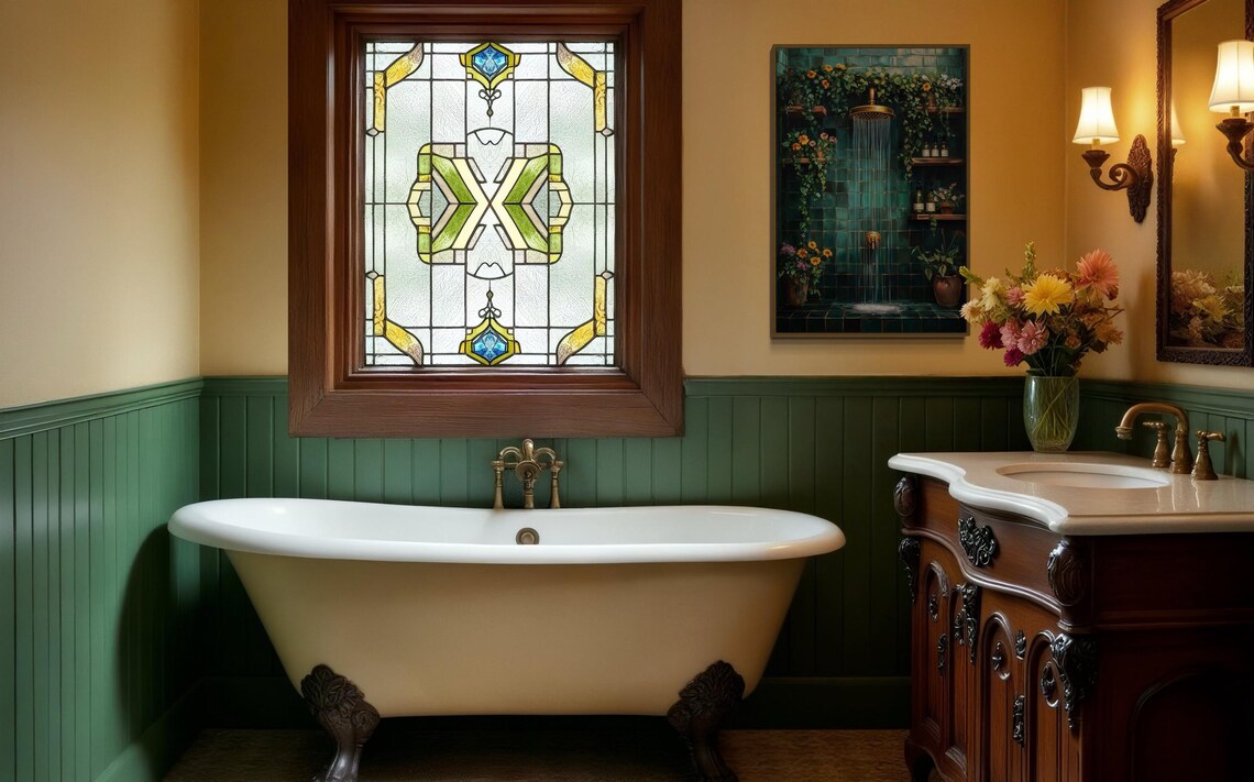 Vintage Floral Bath Botanical Wall Art Print, Cottagecore - Image 2