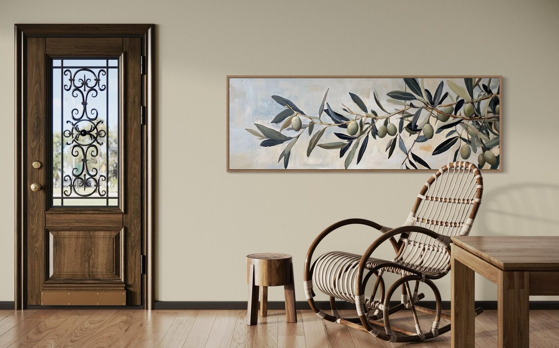Olive Branch Panoramic Botanical Art Print, Vintage - Image 5