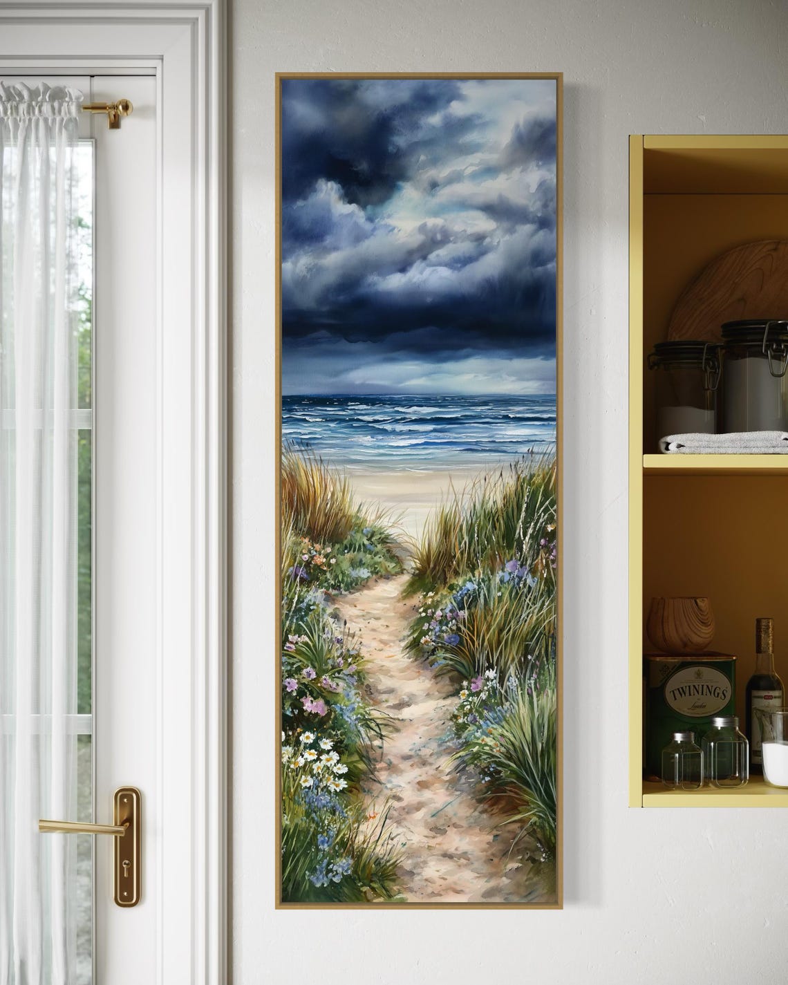 Beach Path Wall Art Serene Ocean Print Coastal Landscape Decor Moody Sea Artwork Rustic Seaside Art For Living Room - Image 2