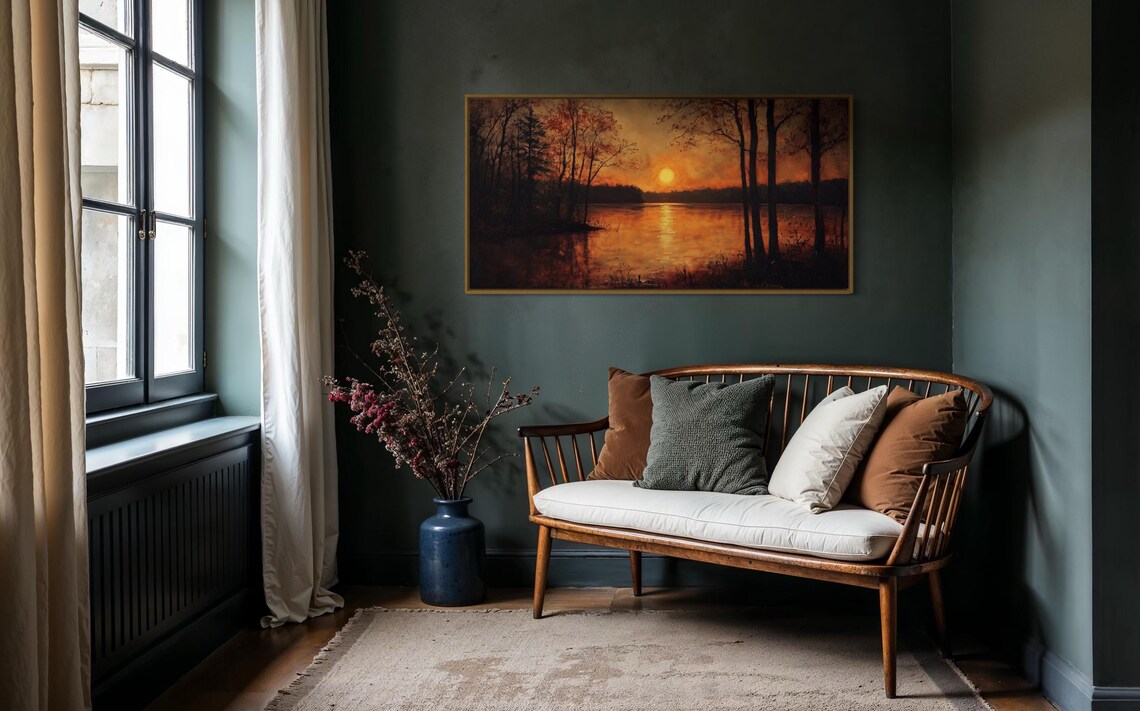 Sunset Over The Lake, Autumn Forest Landscape - Image 3