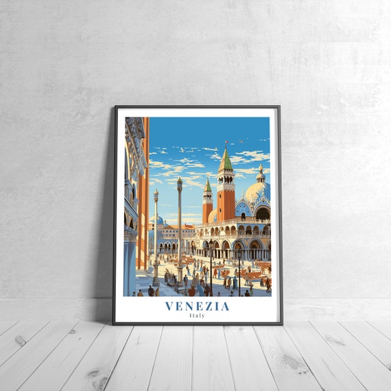 Venice Vintage Travel Poster Retro Italy Art Print Colorful Home Decor Wall Unique Gift