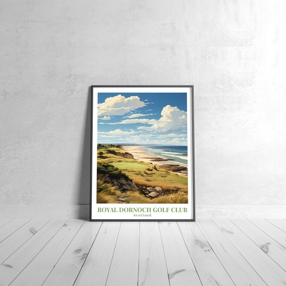 Royal Dornoch Golf Club Scotland Links Course Vintage Travel Poster
