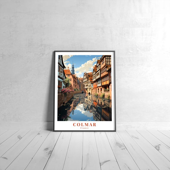 Colmar Vintage Travel Poster Retro France Art Print Colorful Home Decor Wall Unique Gift