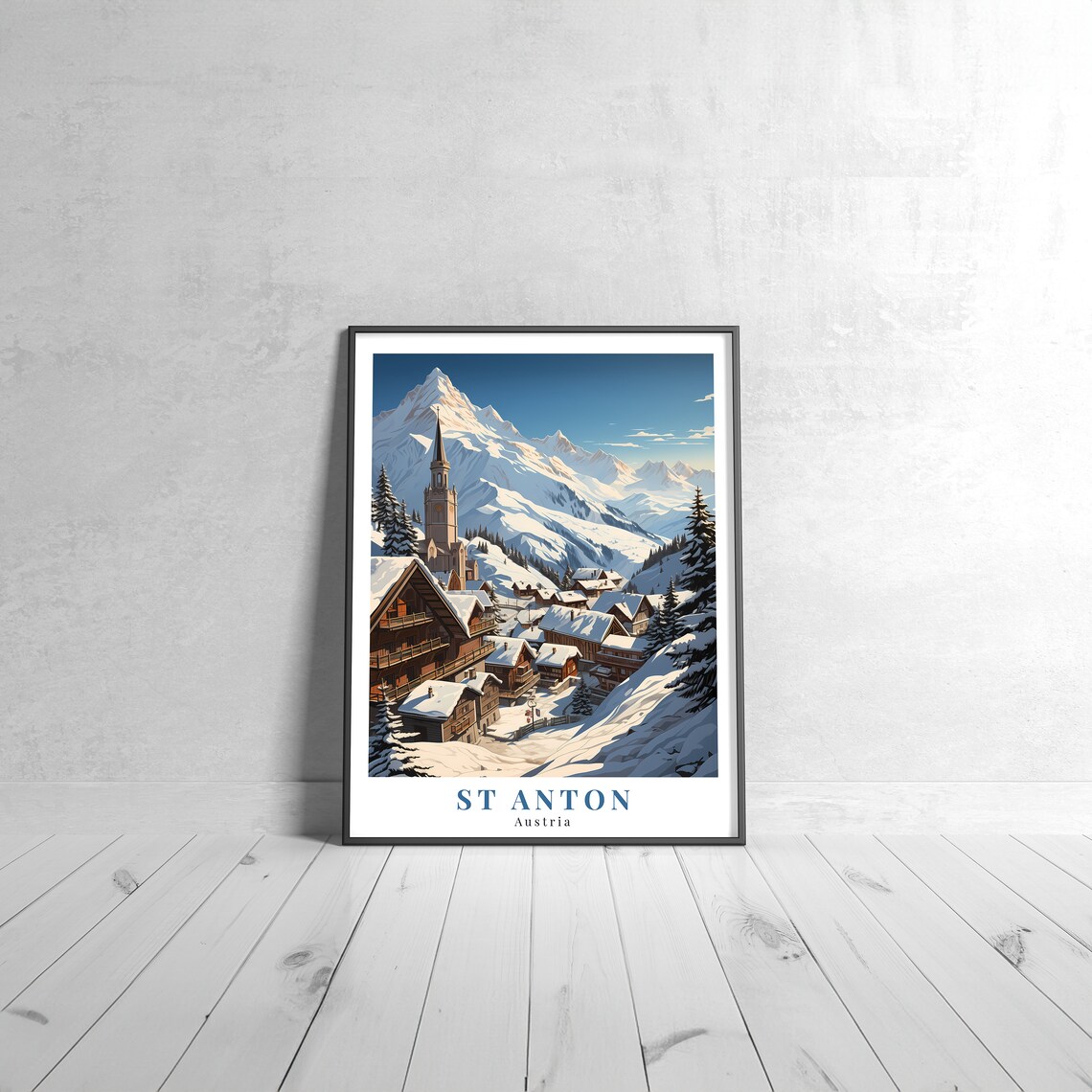 St Anton Vintage Travel Poster, Austria Art Print