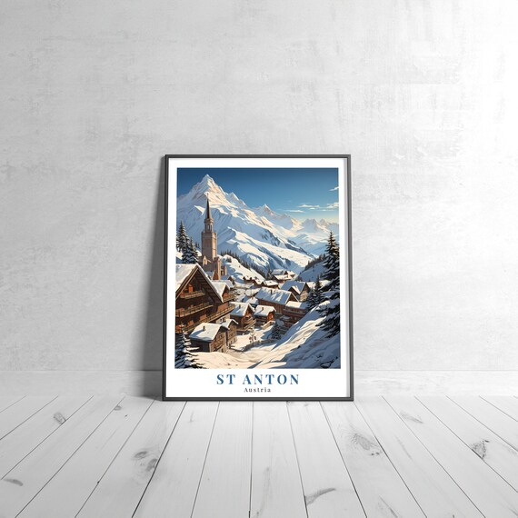 St Anton Vintage Travel Poster, Austria Art Print