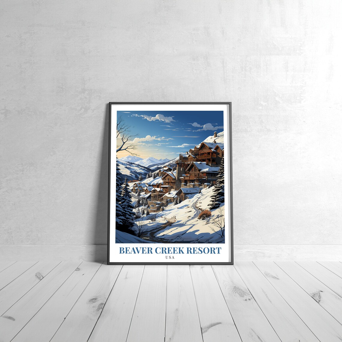 Beaver Creek Resort USA Colorado Alpine Snow Village Travel Poster