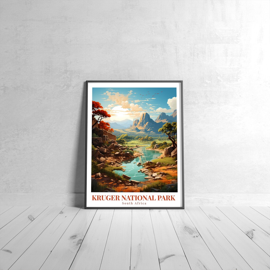 Kruger National Park Vintage Travel Poster