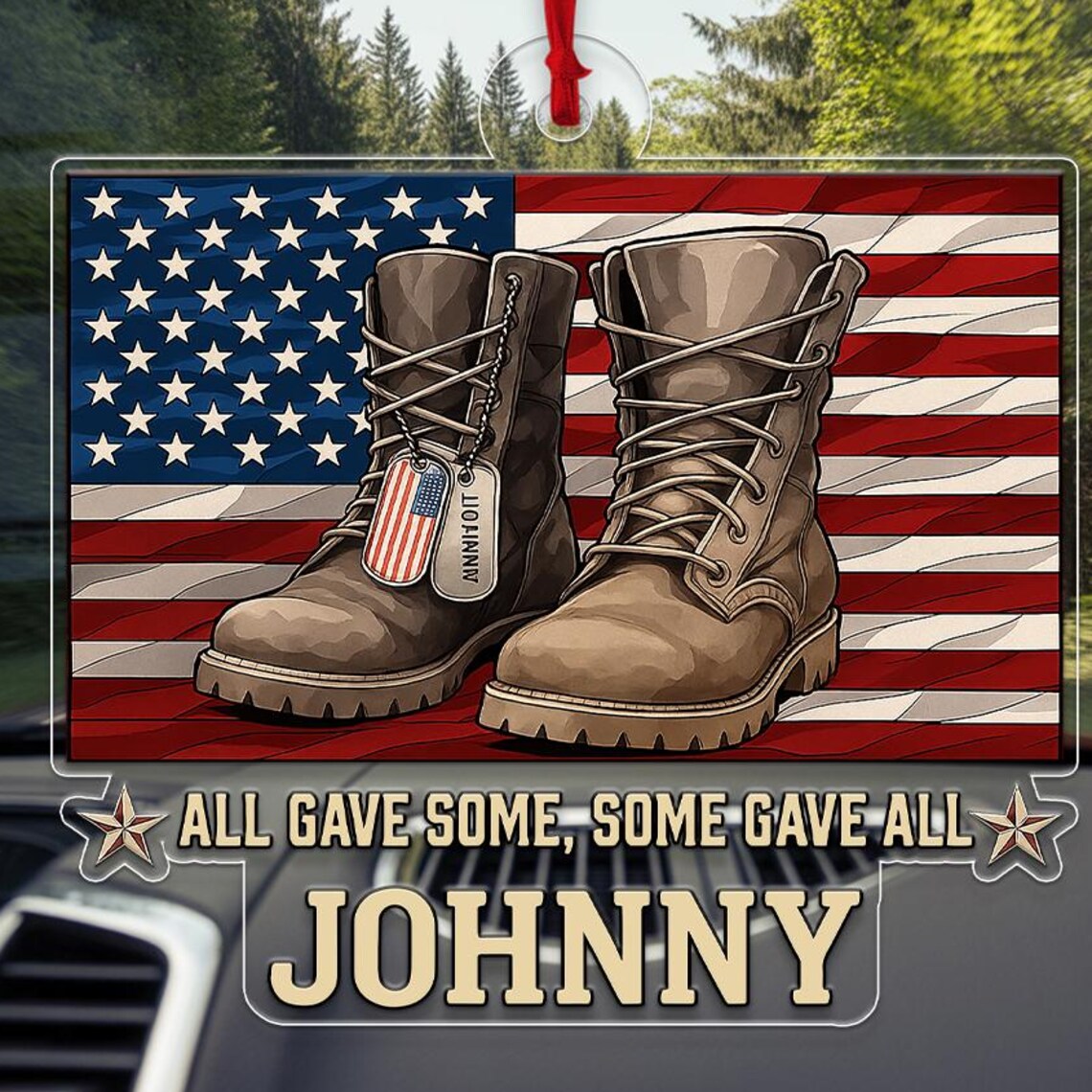 All Gave Some Some Gave All Military Boots Memorial Ornament Wall Art