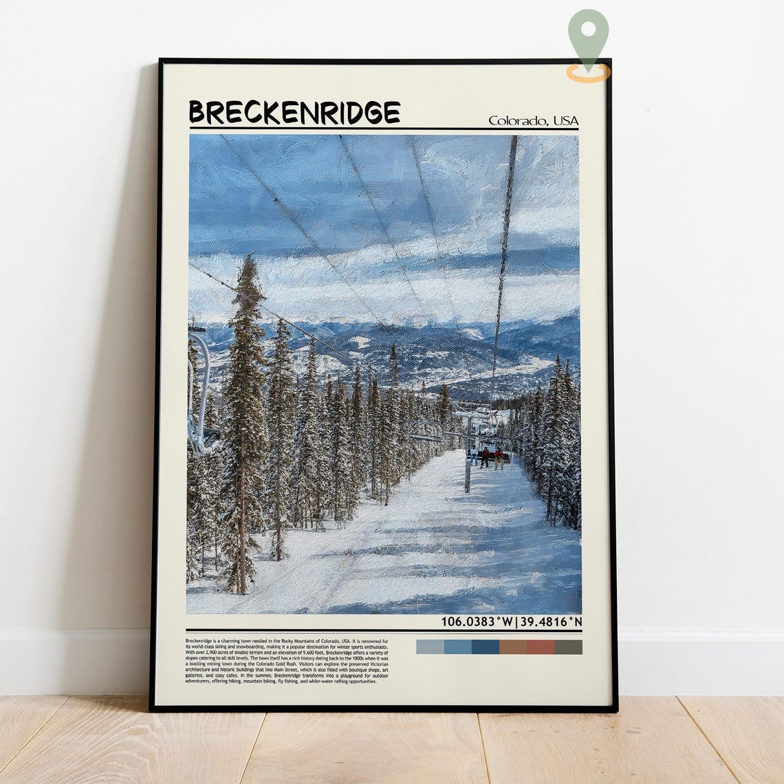 Breckenridge Colorado Ski Lift Snowy Slope View Winter Poster - Image 4