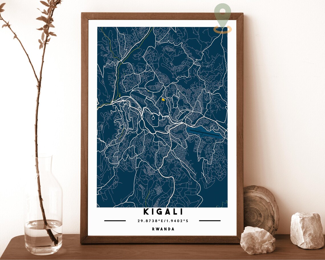 Kigali Rwanda City Street Map Minimalist Poster Wall Decor Art - Image 6