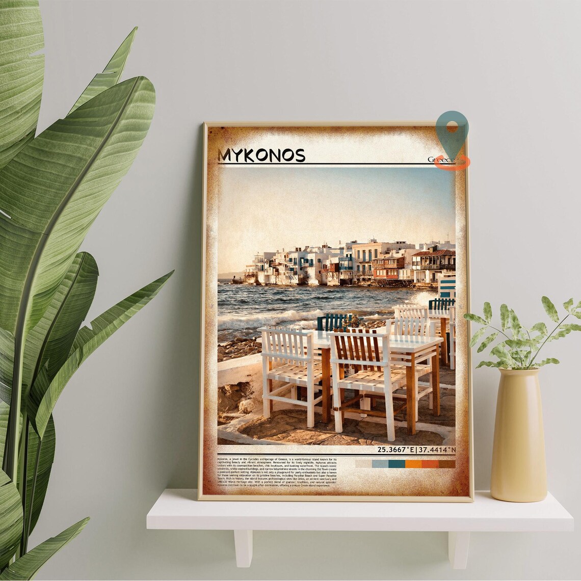 Mykonos Print Mykonos Wall Art Mykonos Poster Mykonos Photo Mykonos Poster Print Mykonos Wall Dcor Mykonos Travel Poster - Image 4