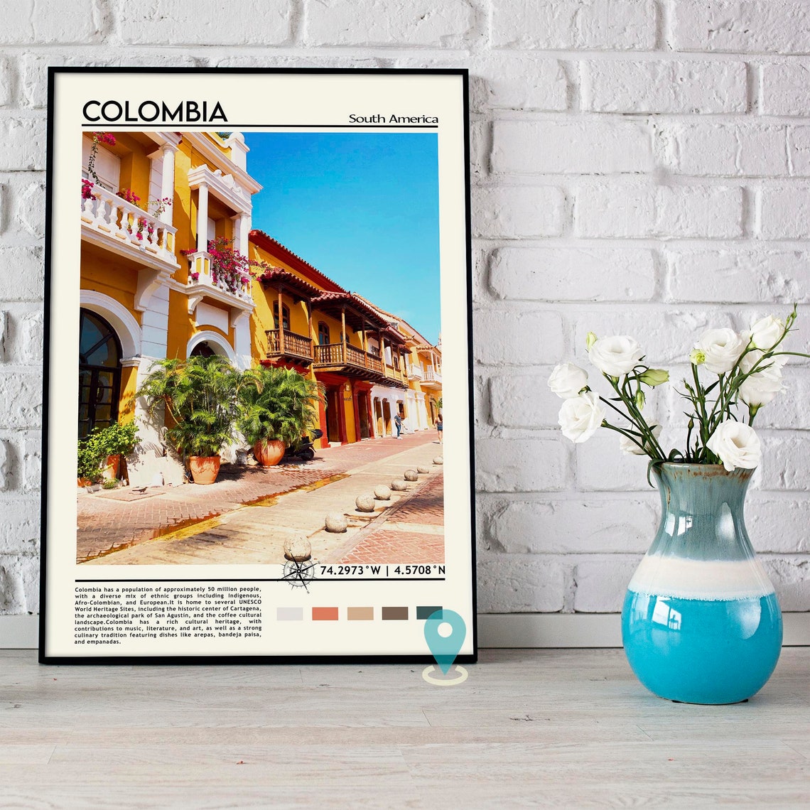 Colombia Print Colombia Art Colombia Poster Colombia Photo Colombia Poster Print Colombia Painting Bogot Travel Poster Vintage Art - Image 5