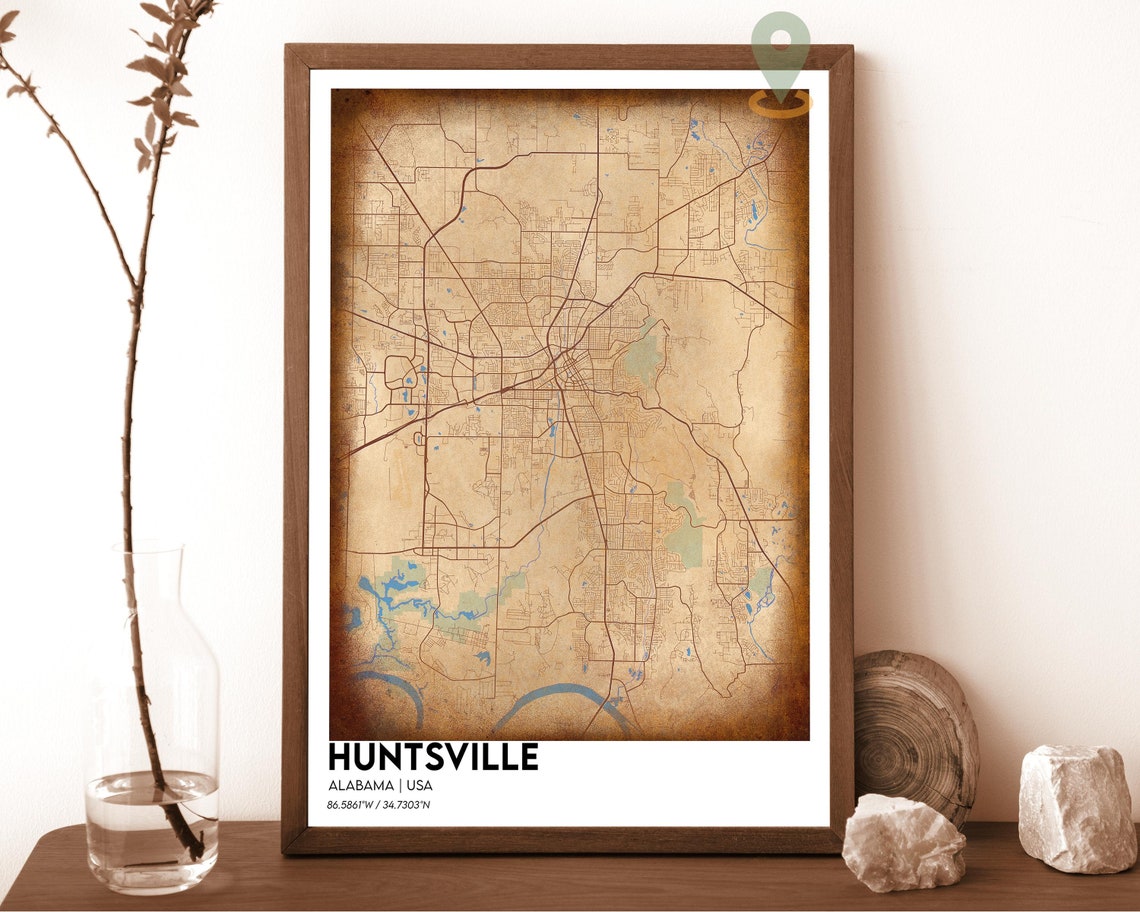 Huntsville Map Huntsville Map Print Huntsville Personalized Map Huntsville Wall Art Huntsville Travel Poster Huntsville Alabama Poster - Image 6