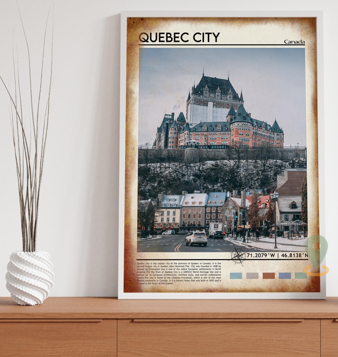 Quebec City Print Quebec City Art Quebec City Poster Quebec City Photo Quebec City Art Quebec City Painting Canada Travel Print - Image 5
