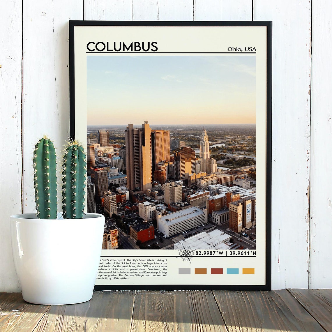 Columbus Ohio Striking Downtown Skyline Sunset Photo Art Poster - Image 5