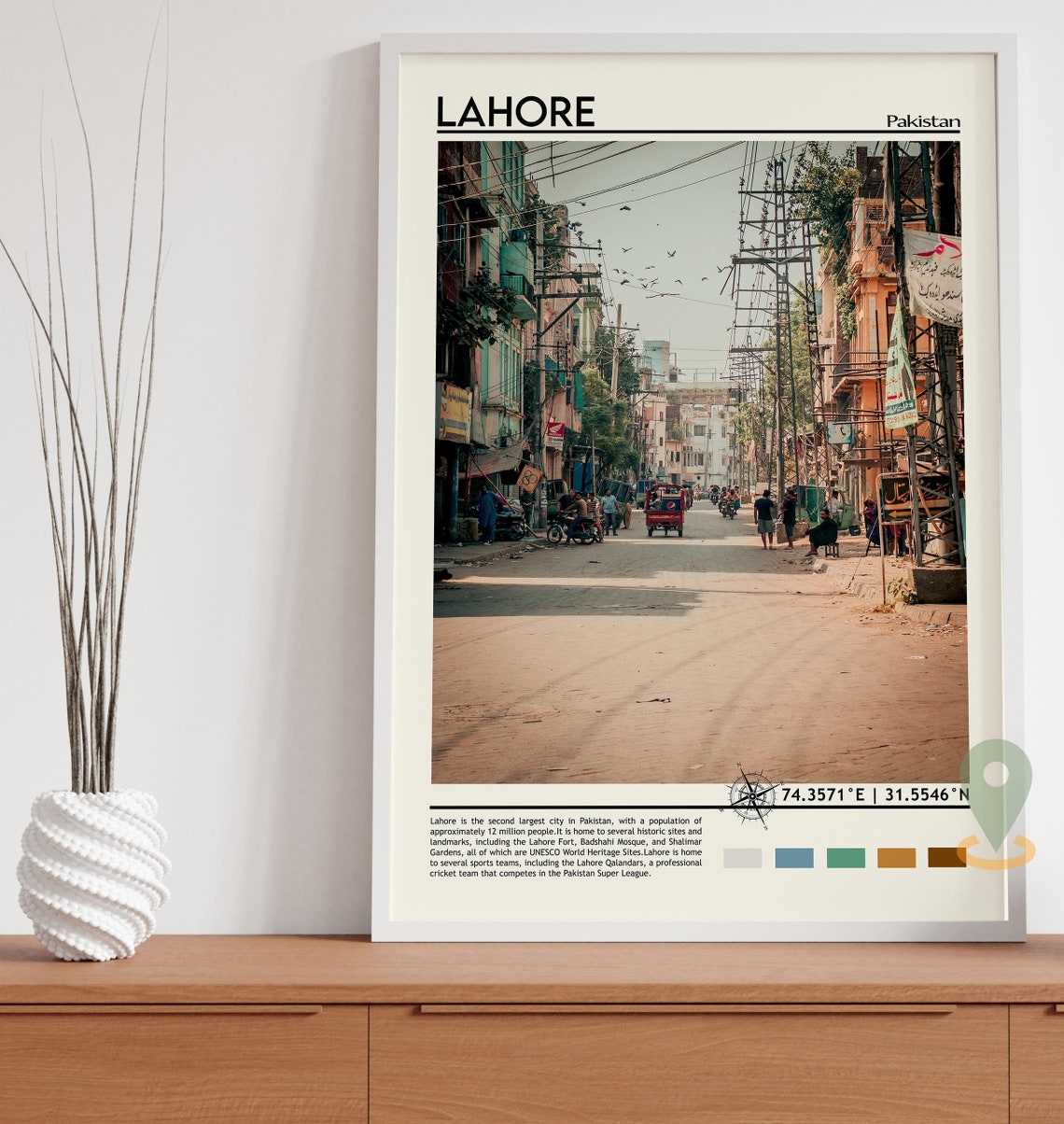 Lahore Print Lahore Art Poster Lahore Photo Lahore Poster Print Lahore Painting Pakistan Poster Lahore Artwork Lahore Gift Pakistan - Image 3