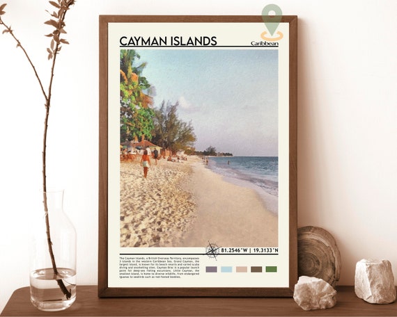 Cayman Islands Print Cayman Islands Art Cayman Islands Poster Cayman Islands Photo Cayman Island Painting Caribbean Poster Vintage Art