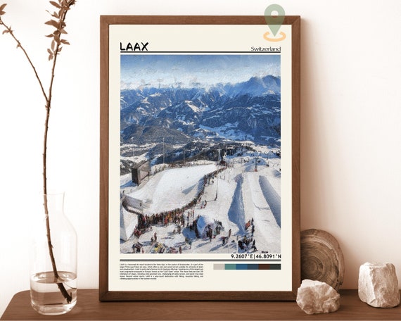 Laax Print Laax Wall Art Laax Poster Laax Photo Laax Poster Print Laax Wall Dcor Laax Ski Switzerland Poster Flims Laax Falera