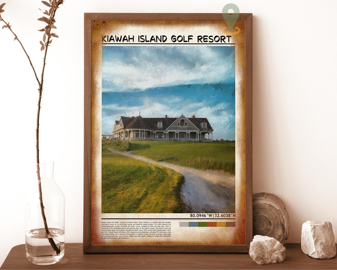 Kiawah Island Golf Resort Clubhouse Coastal Sports Poster Art - Image 6