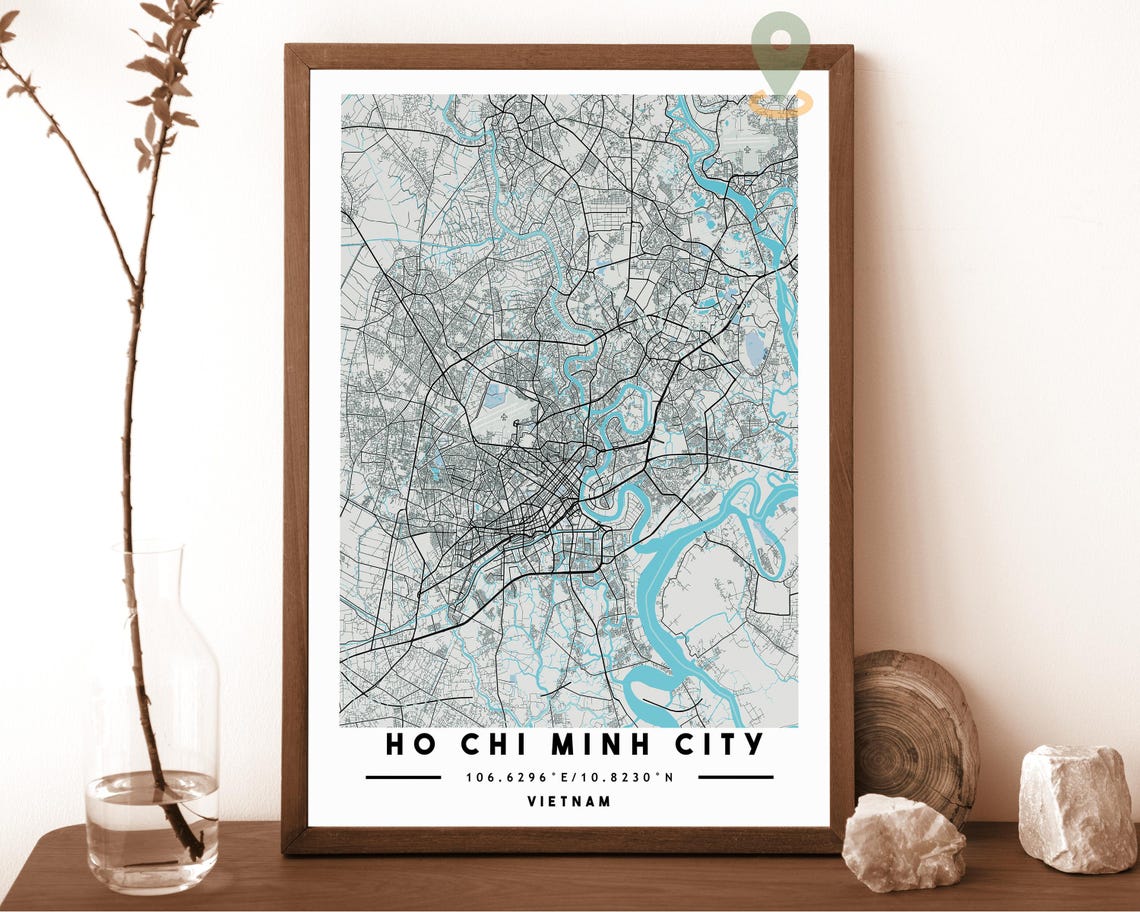 Ho Chi Minh City Map Ho Chi Minh City Map Print Ho Chi Minh City Wall Art Ho Chi Minh City Travel Poster Ho Chi Minh City Vietnam Poster - Image 5