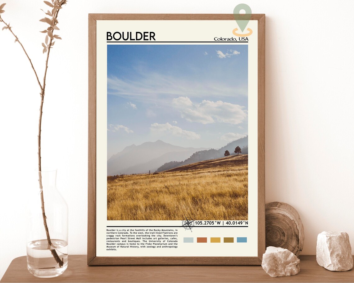 Boulder Colorado Golden Foothills Rocky Mountains View Poster