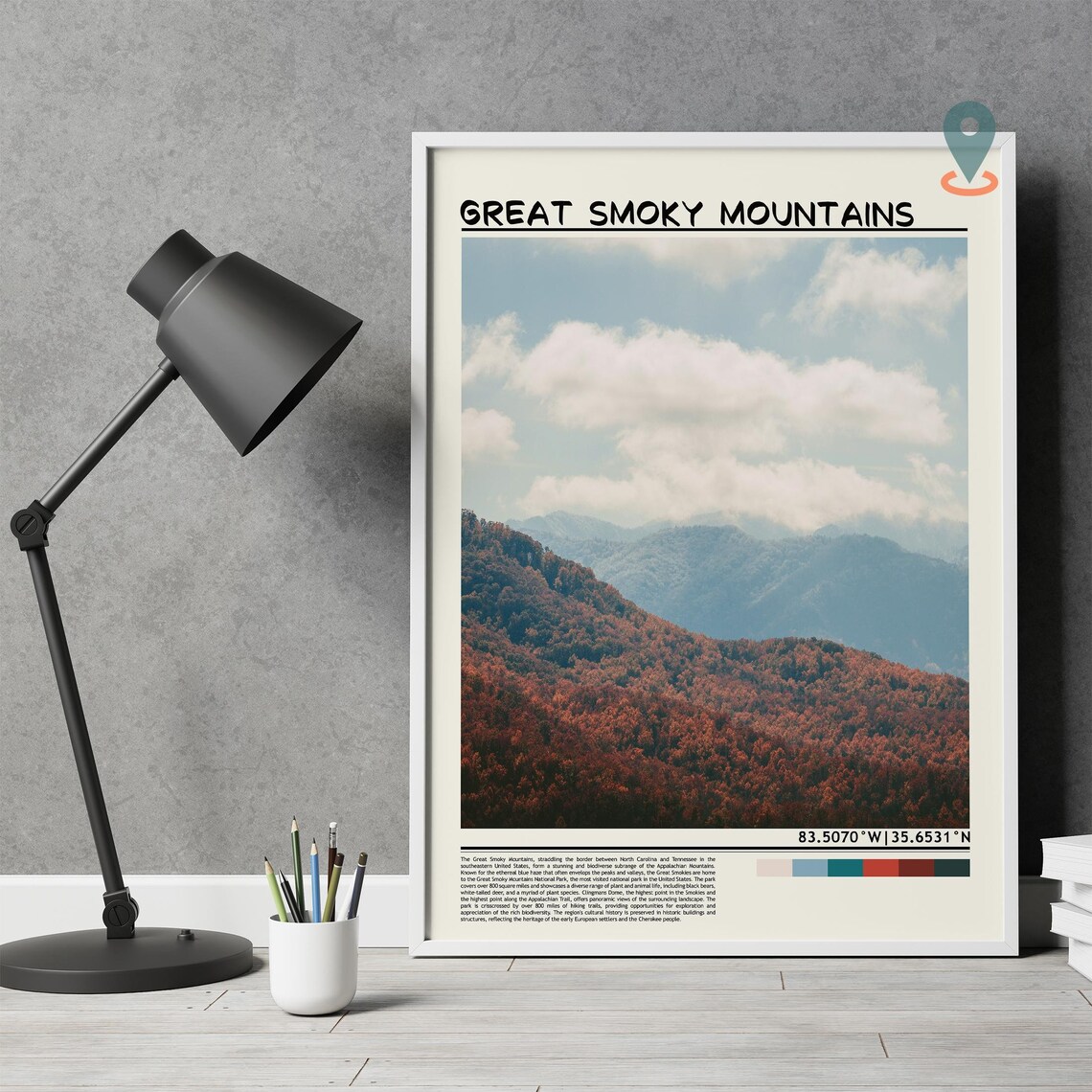 Great Smoky Mountains USA Autumn Misty Blue Ridge Scenic Poster - Image 4