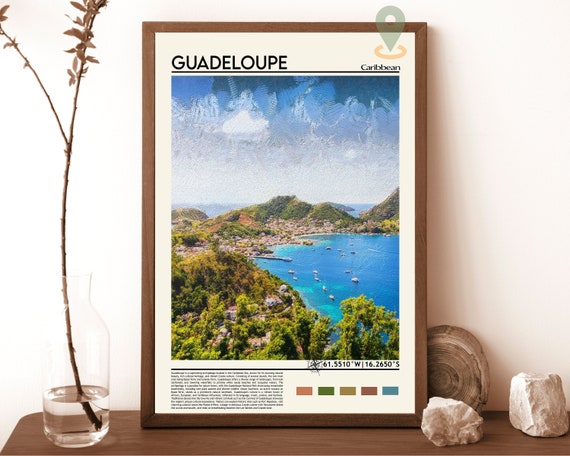 Guadeloupe Print Guadeloupe Poster Guadeloupe Wall Art Guadeloupe Travel Print Guadeloupe Art Print Guadeloupe Artwork Caribbean Print