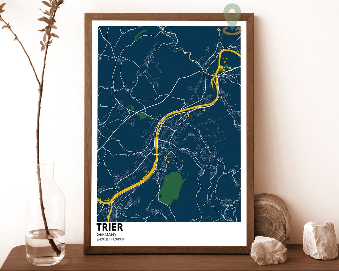Trier Germany Soft Pastel Beige Blue Minimalist City Map Decor Poster - Image 6