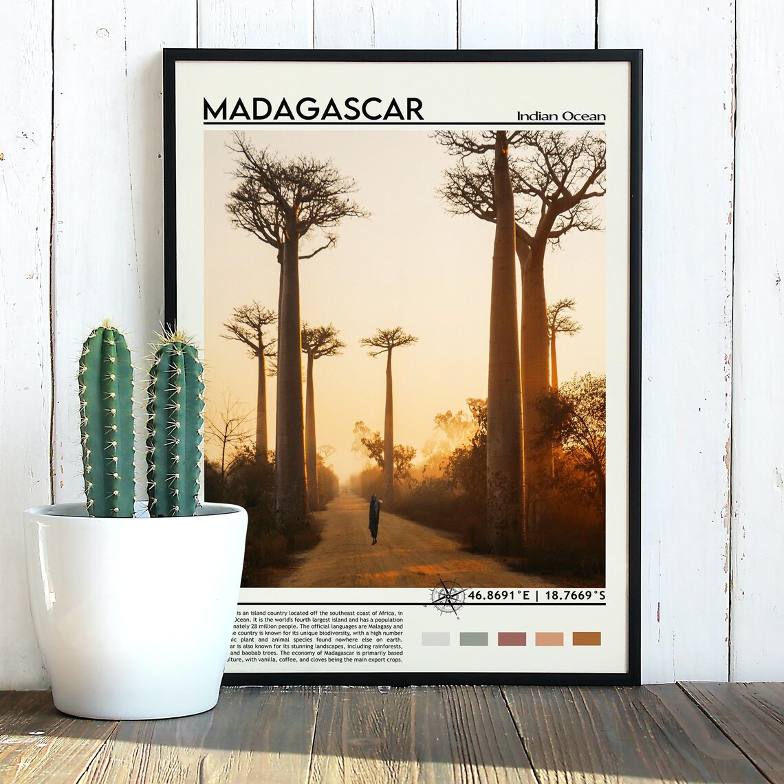 Madagascar Baobab Avenue Sunset Silhouette Trees Landscape Poster - Image 5