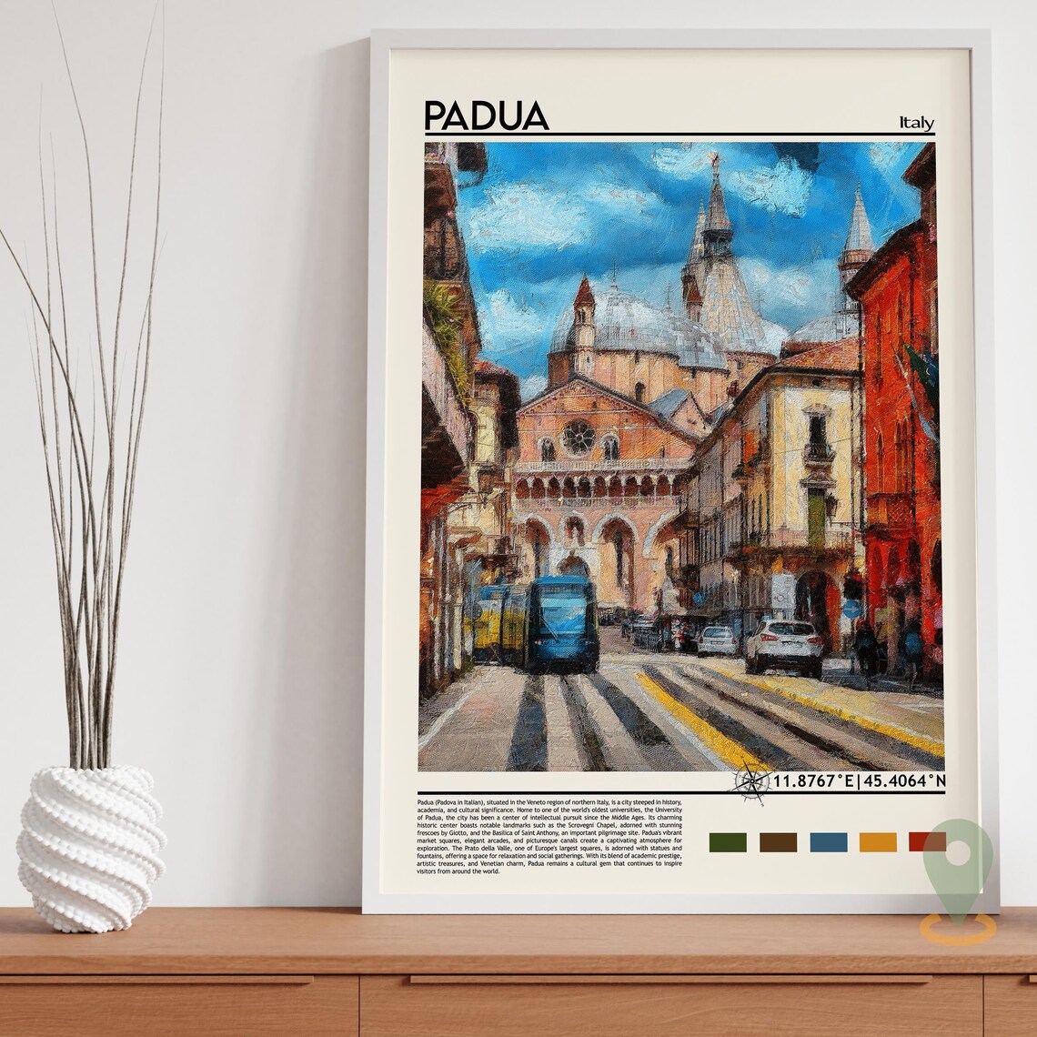 Padua Italy Basilica Old Town Street Oil Painting Style Travel Poster - Image 5