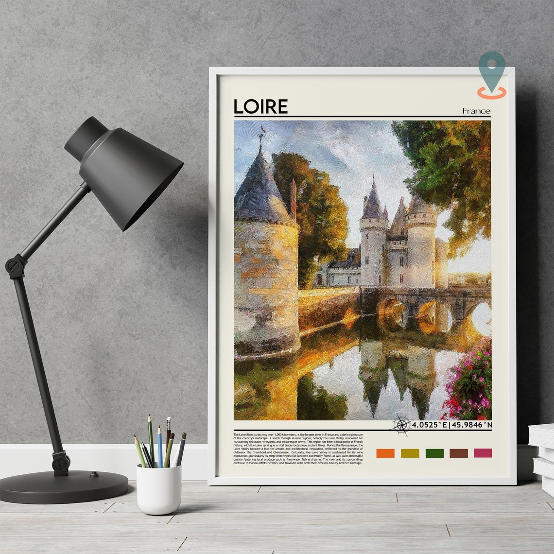 Loire Print Loire Wall Art Loire Poster Loire Photo Loire Poster Print Loire Wall Dcor Loire Vintage Style Travel Print Wall Art - Image 2