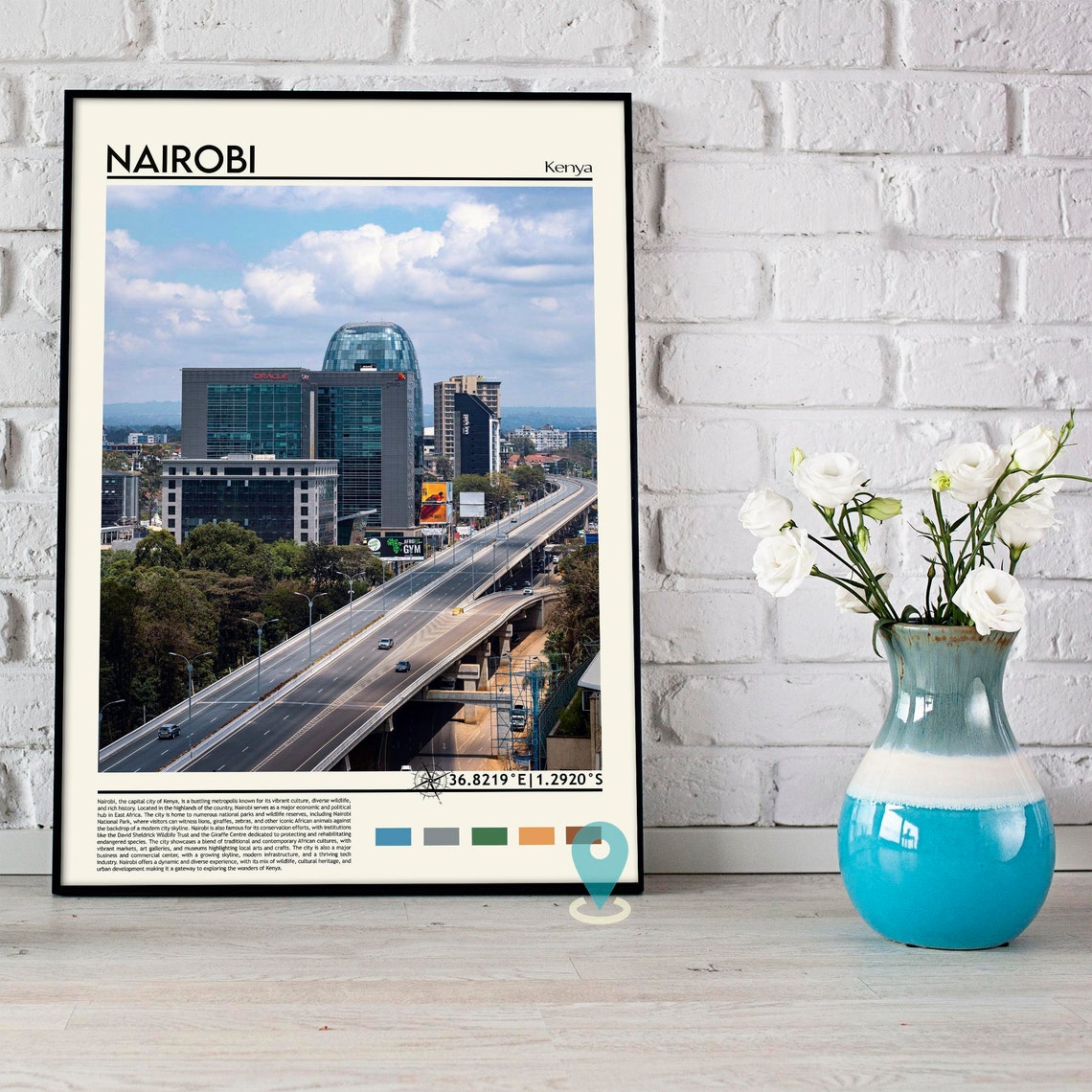 Nairobi Kenya Skyline Highway Cityscape Photography Travel Poster - Image 3