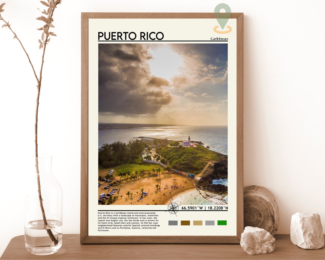Puerto Rico Travel Poster Puerto Rico Print Puerto Rico Wall Art Puerto Rico Vintage Poster Puerto Rico Photo San Juan Wall Decor
